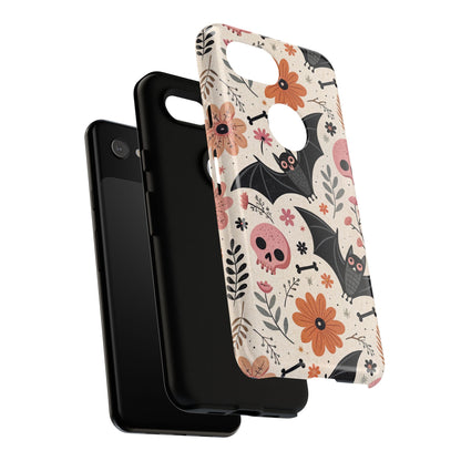 Floral Bats & Skulls Halloween Google Pixel Case