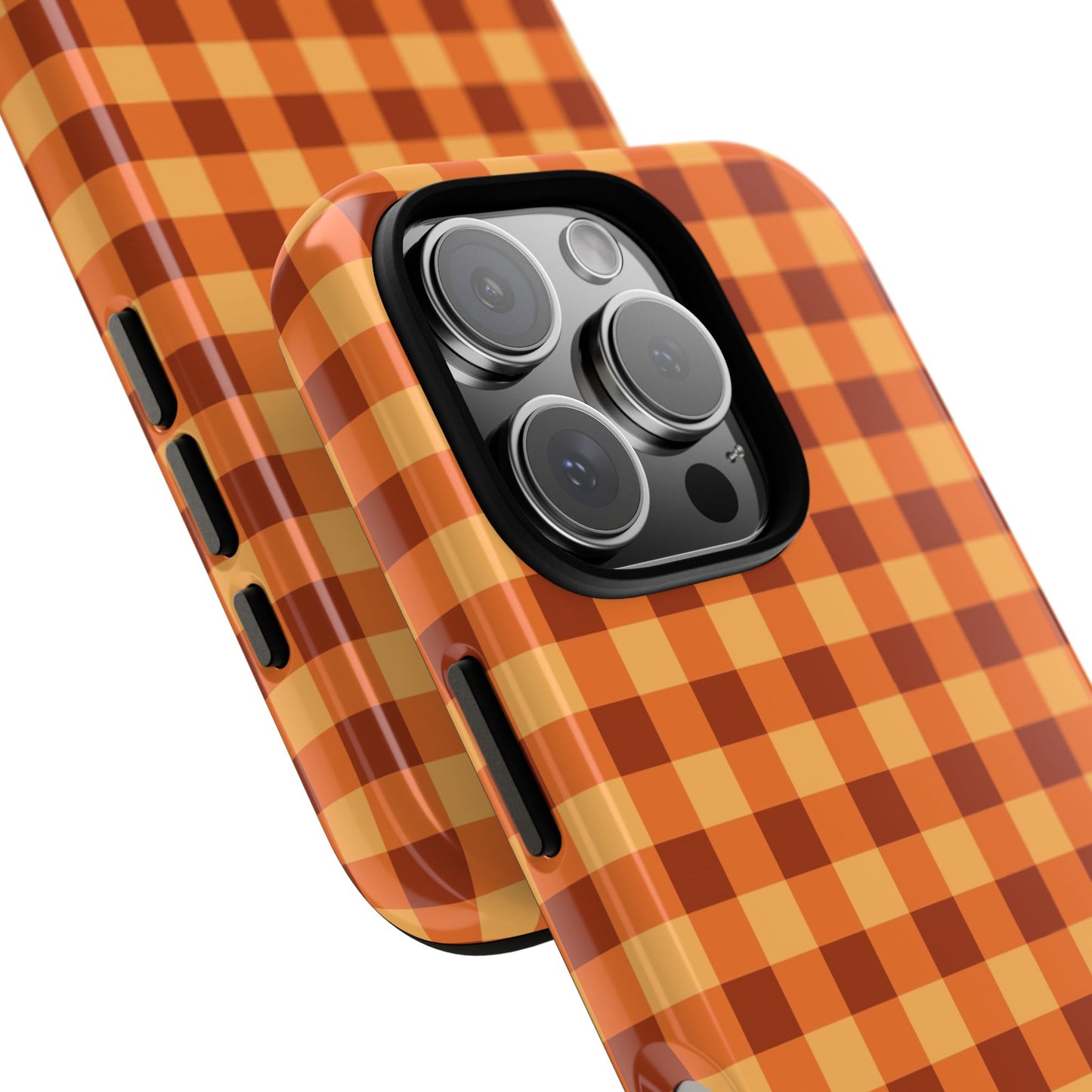 Orange Gingham Checkered iPhone Case
