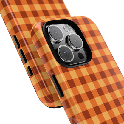 Orange Gingham Checkered iPhone Case