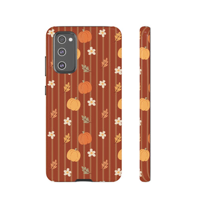 Pumpkin Spice Floral Stripe Samsung Case