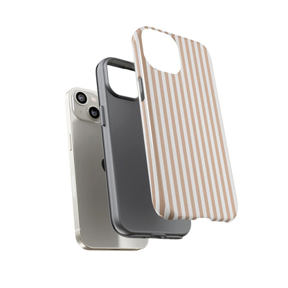 Tan & White Stripe iPhone Case