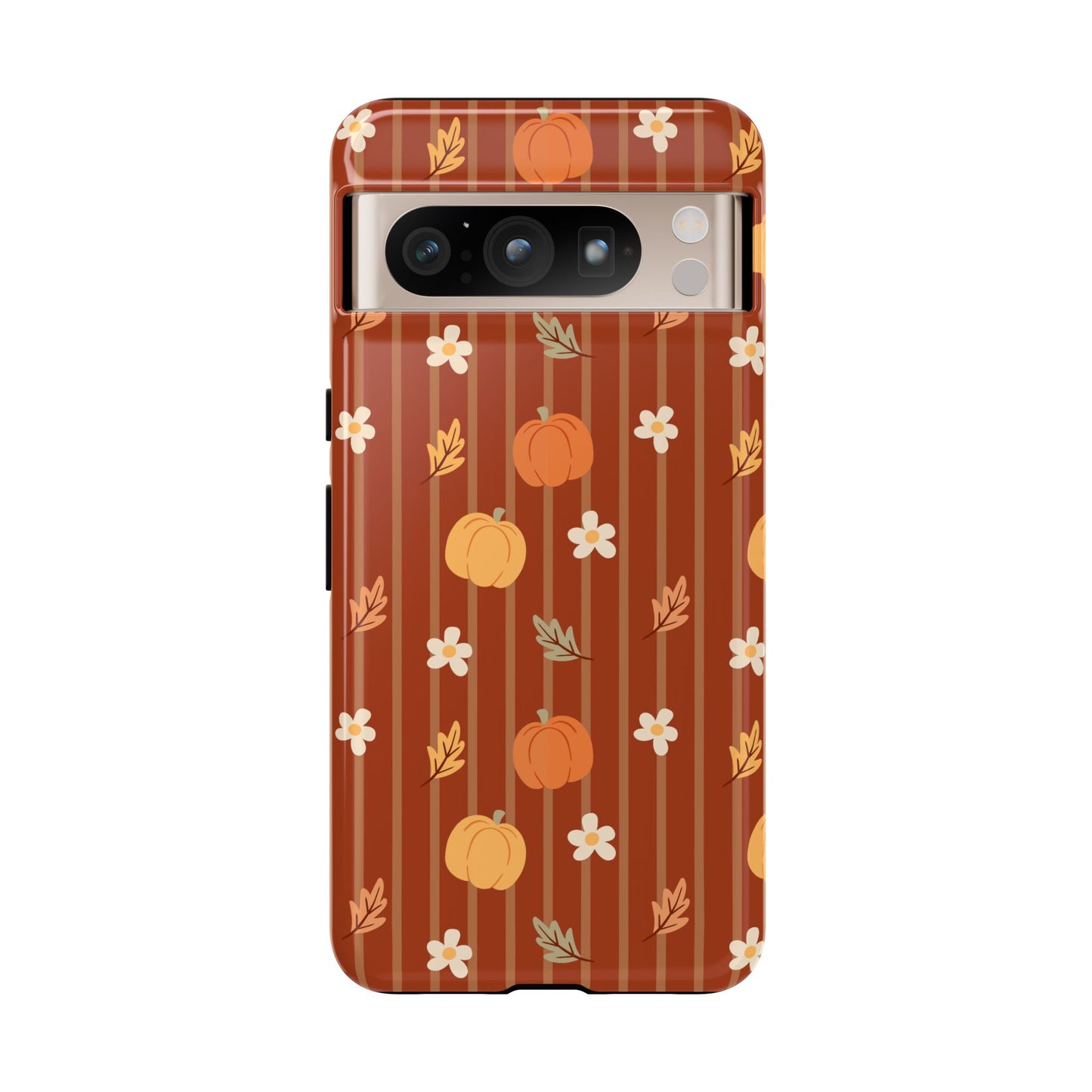 Pumpkin Spice Floral Stripe Google Pixel Case