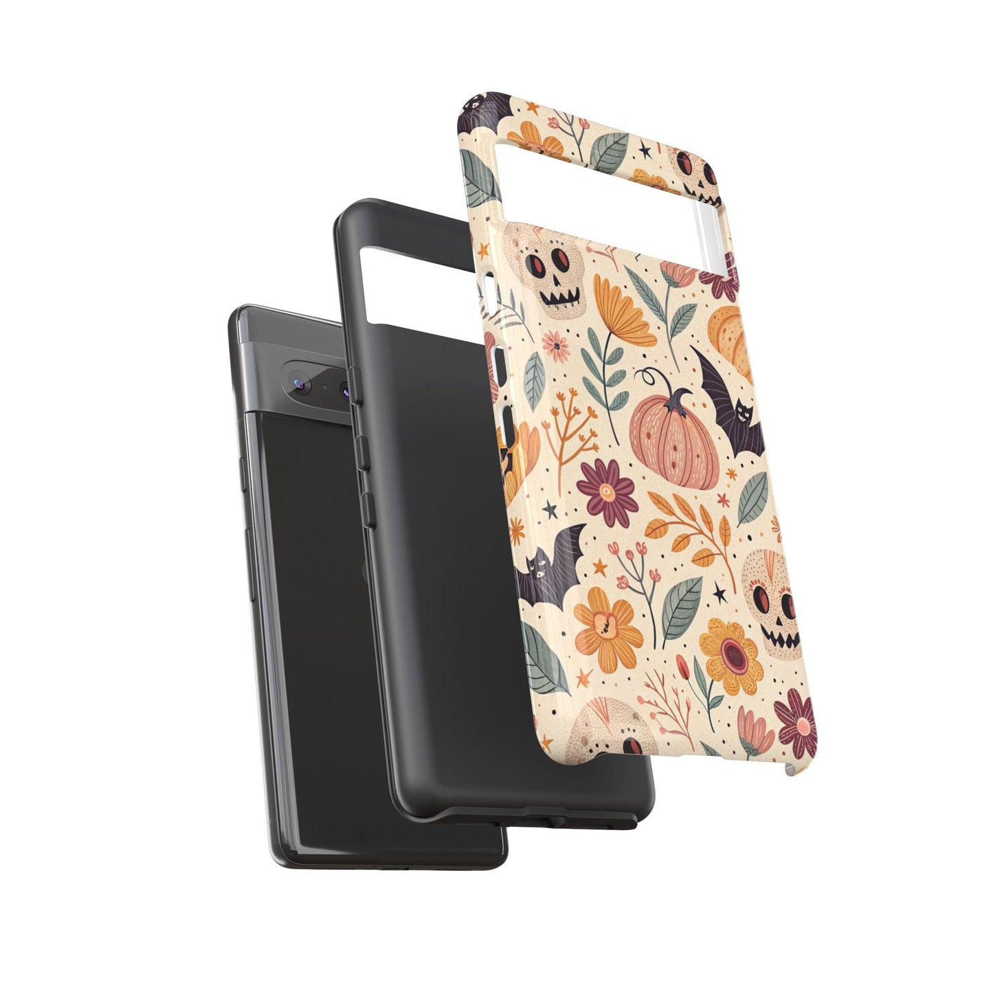 Halloween Skulls & Pumpkins Floral Google Pixel Case