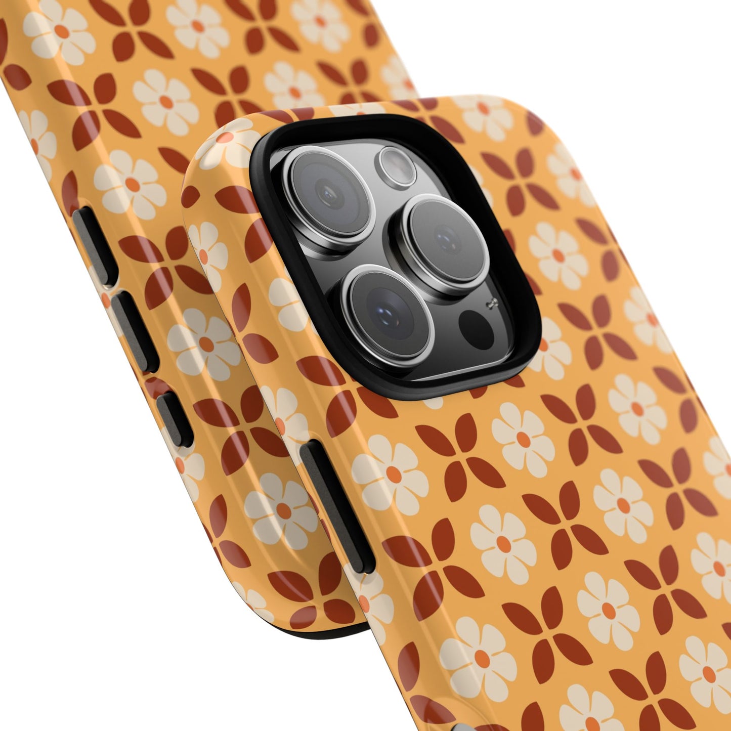 Retro Orange Flower Power iPhone Case