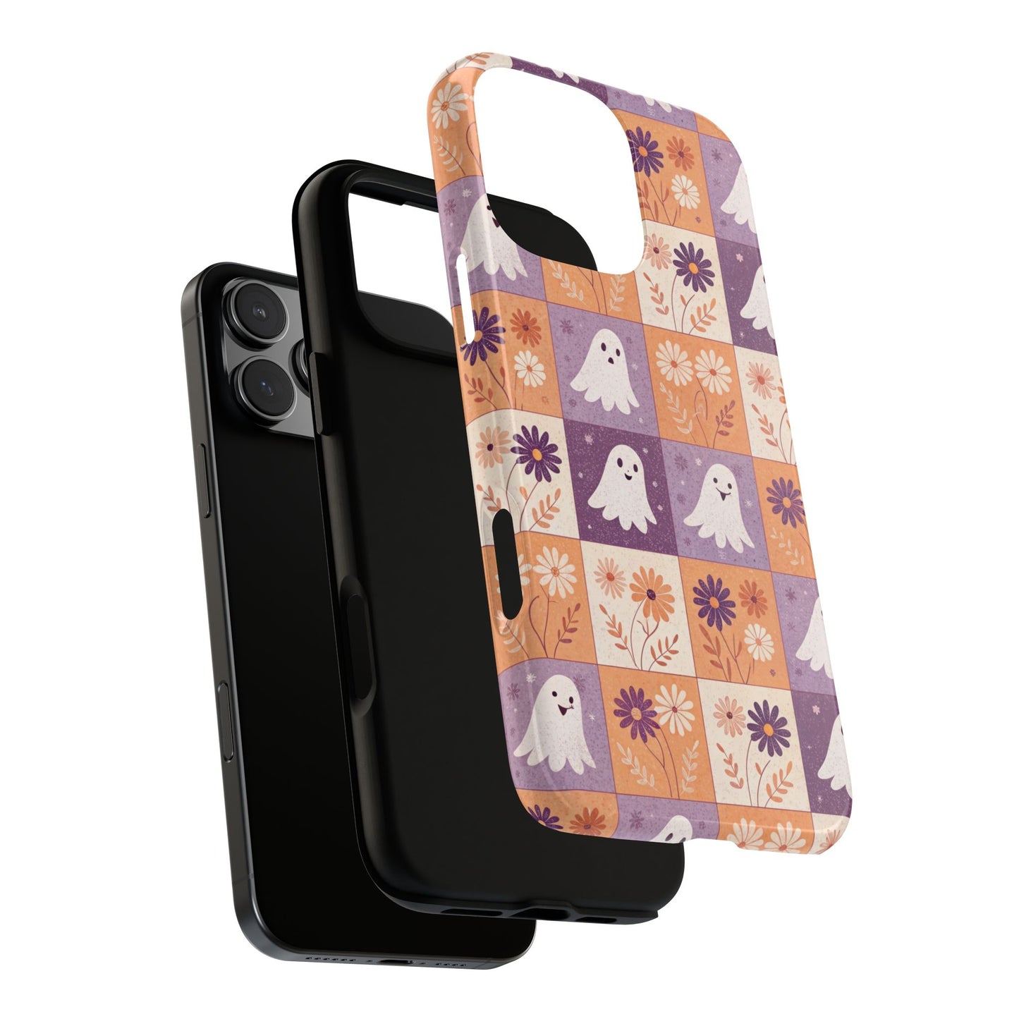 Ghost Floral Checkerboard iPhone Case