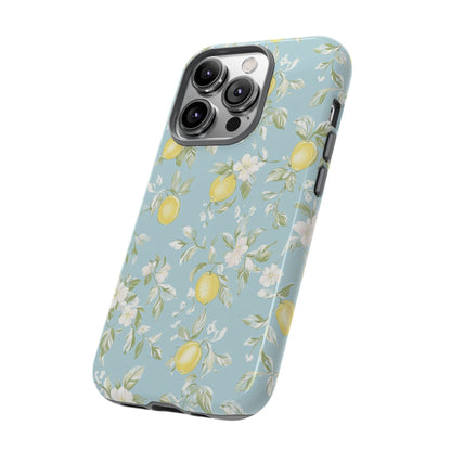 Lemon Blossom Blue iPhone Case
