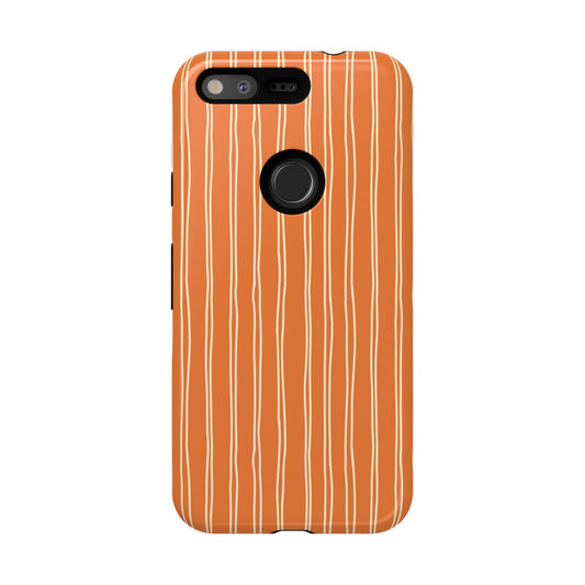 Orange Vertical Stripe Phone Google Pixel Case