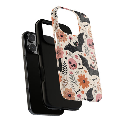 Floral Bats & Skulls Halloween iPhone Case