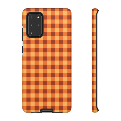 Orange Gingham Checkered Samsung Case