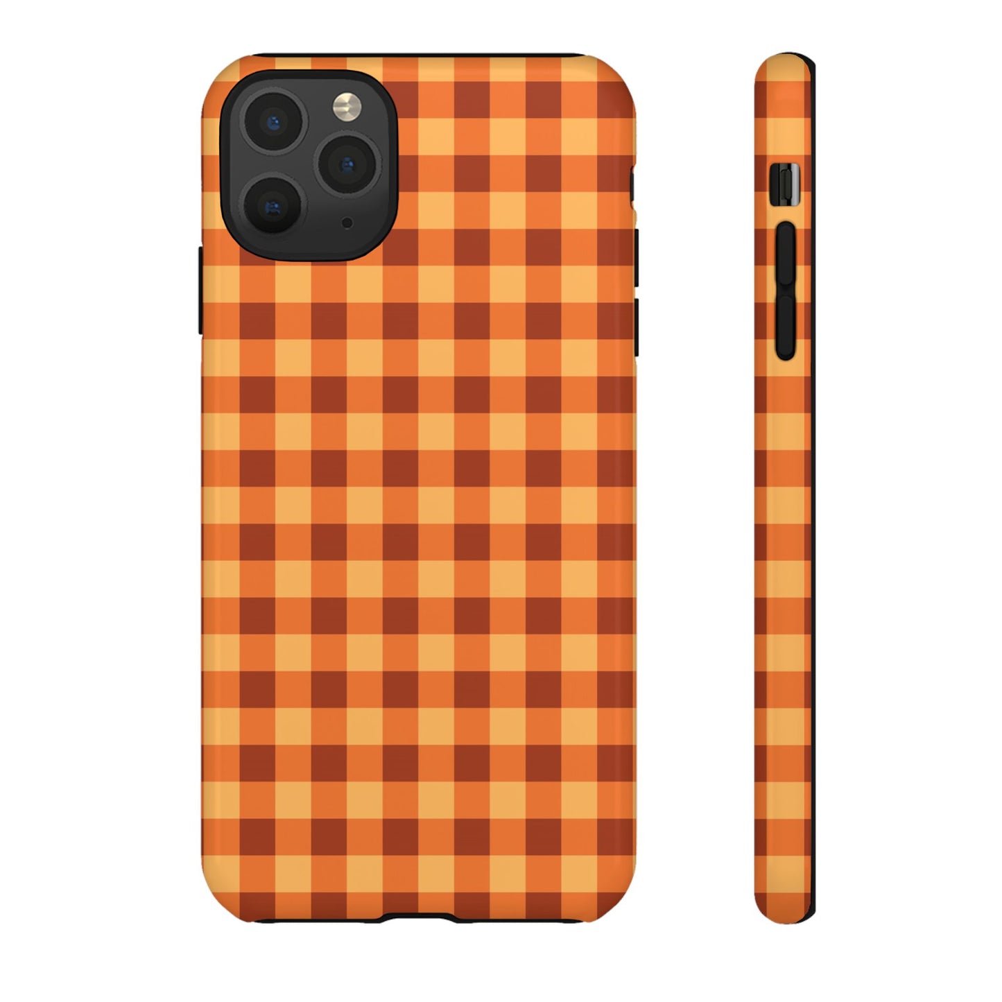Orange Gingham Checkered iPhone Case