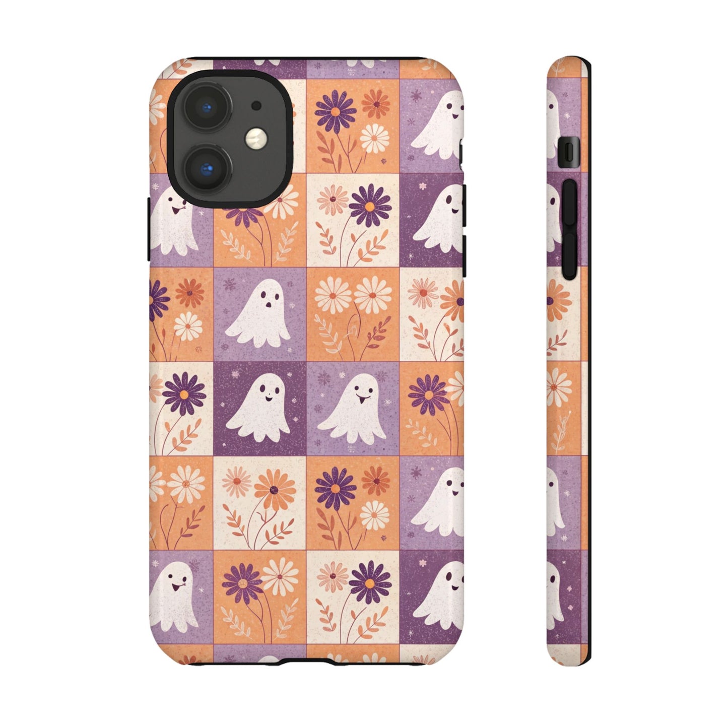 Ghost Floral Checkerboard iPhone Case