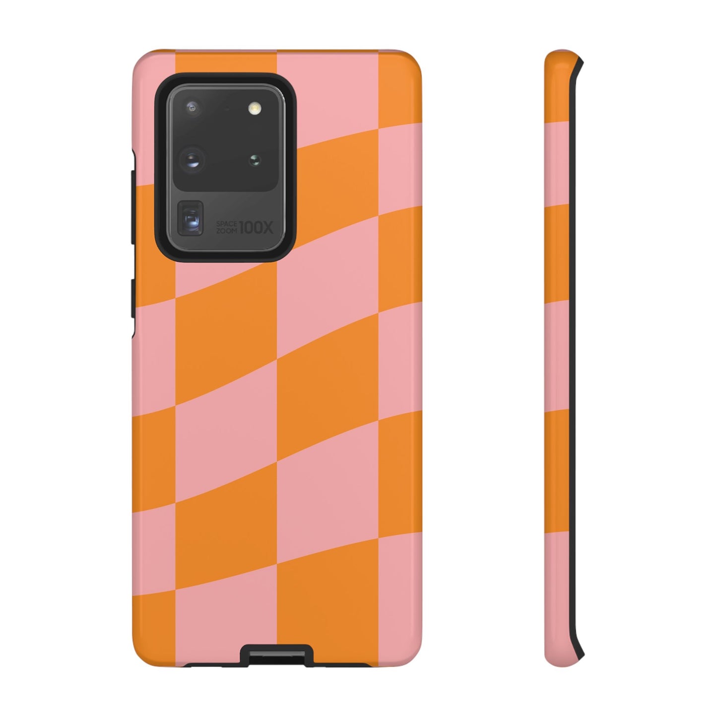 Pink & Orange Wavy Checker Samsung Case