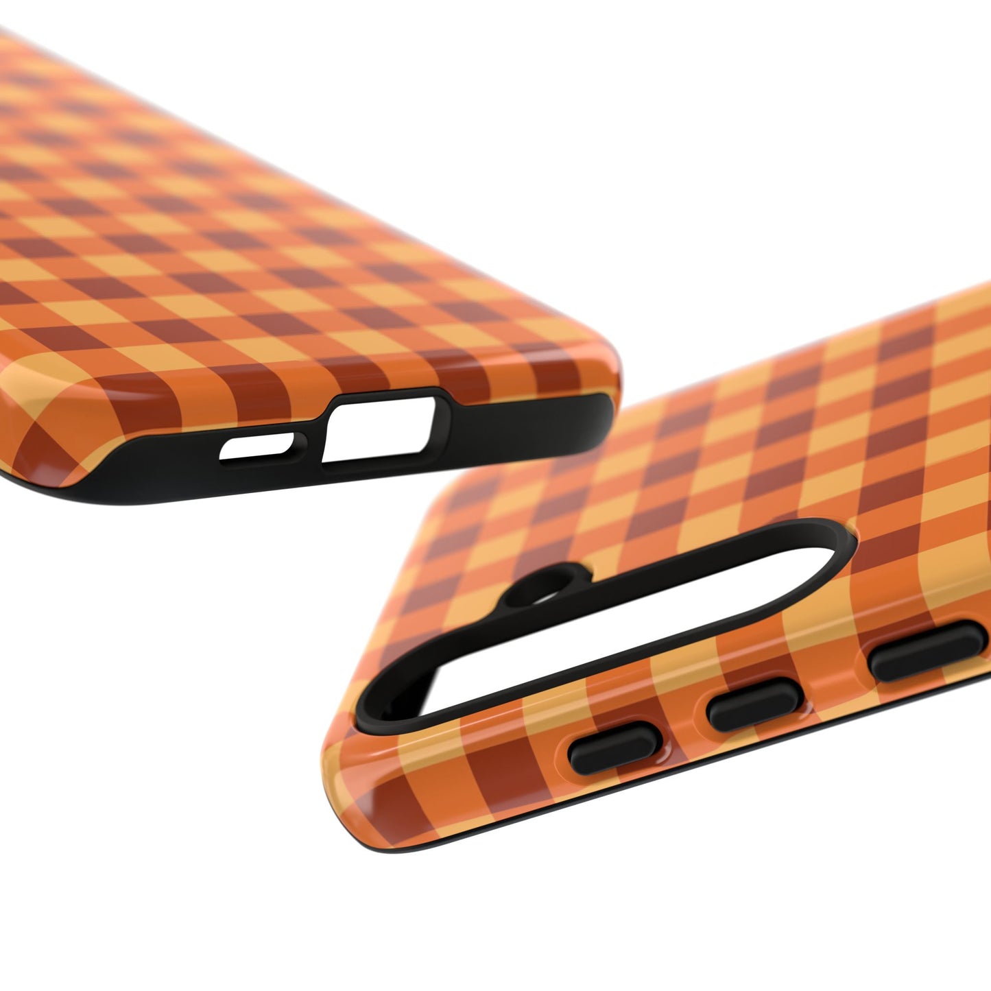 Orange Gingham Checkered Samsung Case