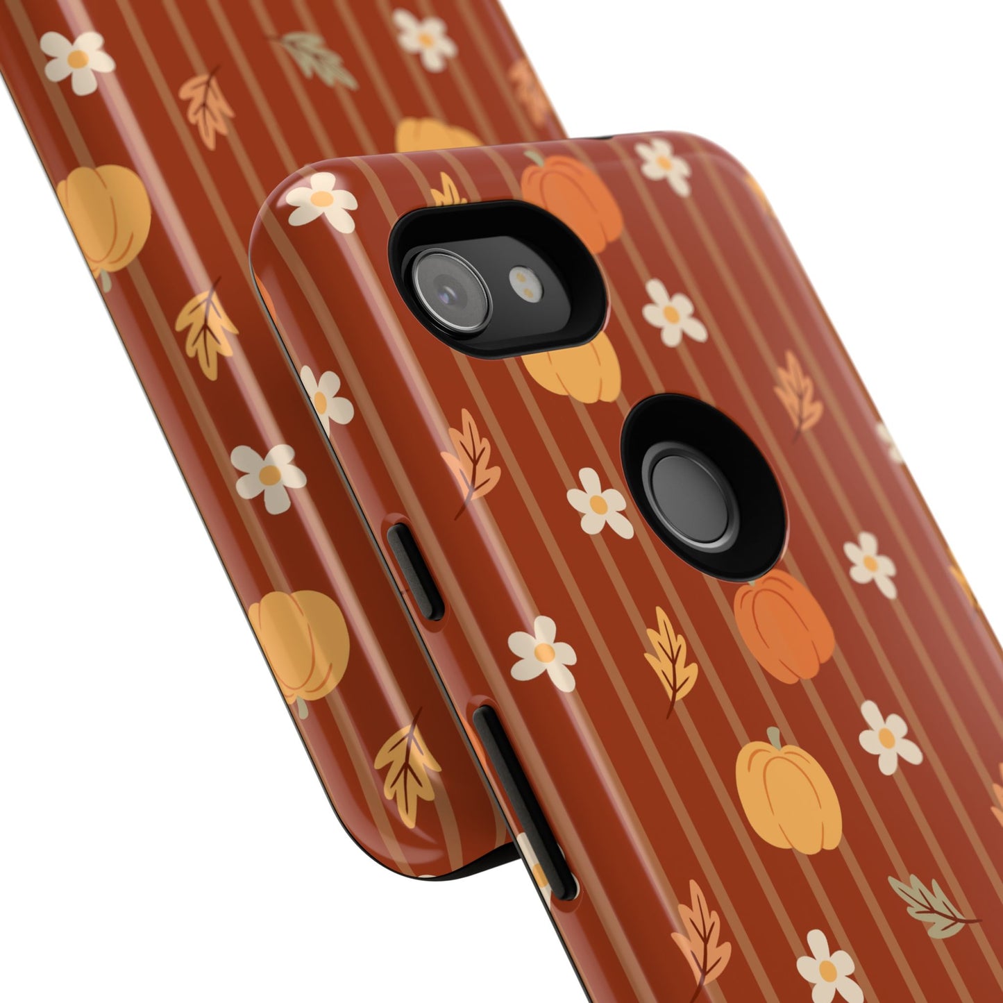 Pumpkin Spice Floral Stripe Google Pixel Case