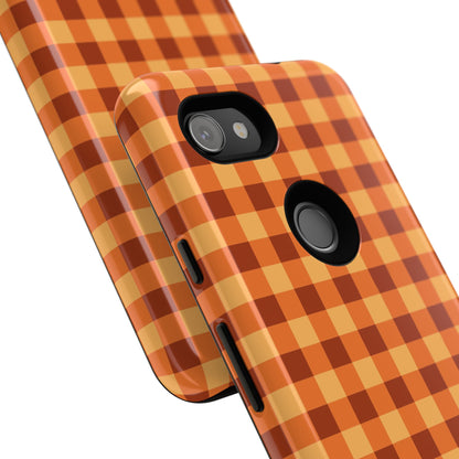 Orange Gingham Checkered Google Pixel Case