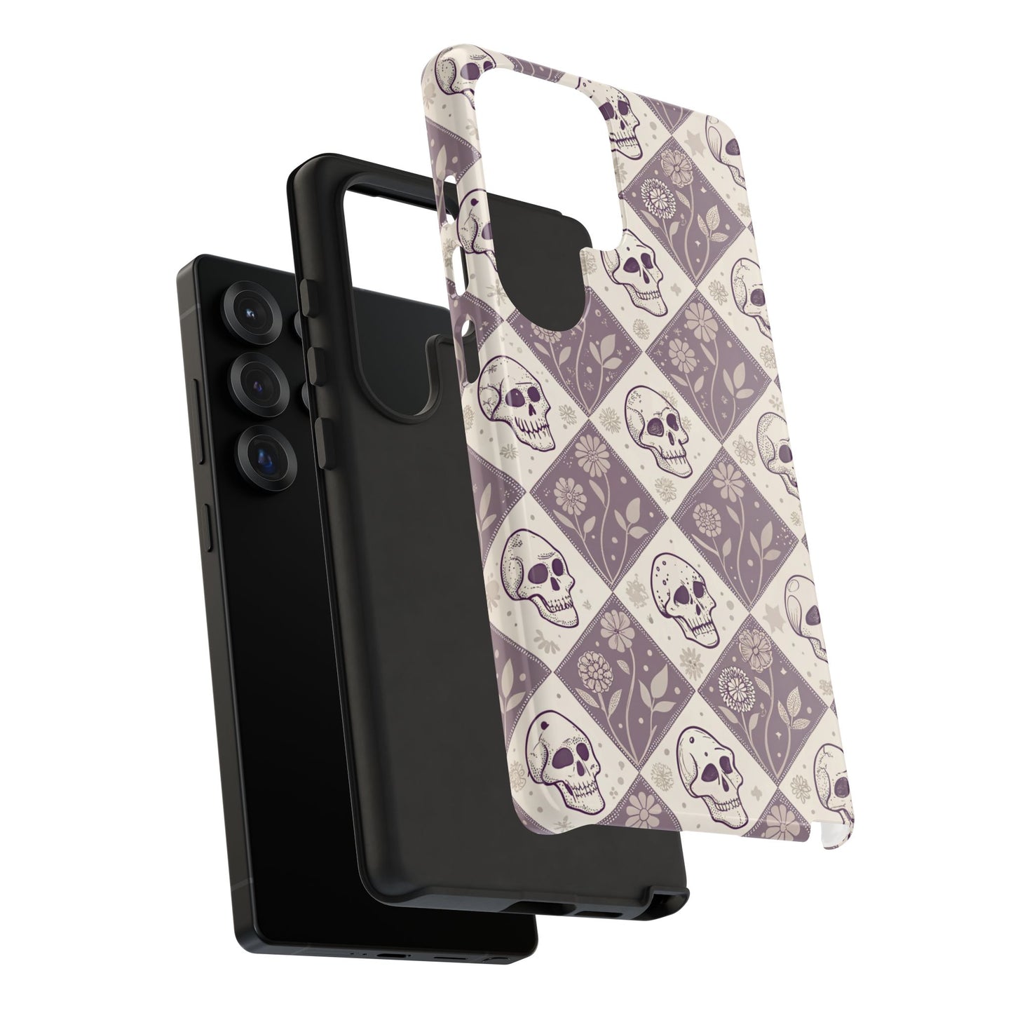 Vintage Skull & Floral Diamond Samsung Case