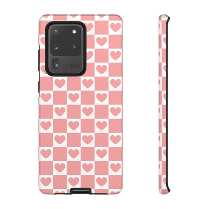 Pink Heart Checkerboard Samsung Case