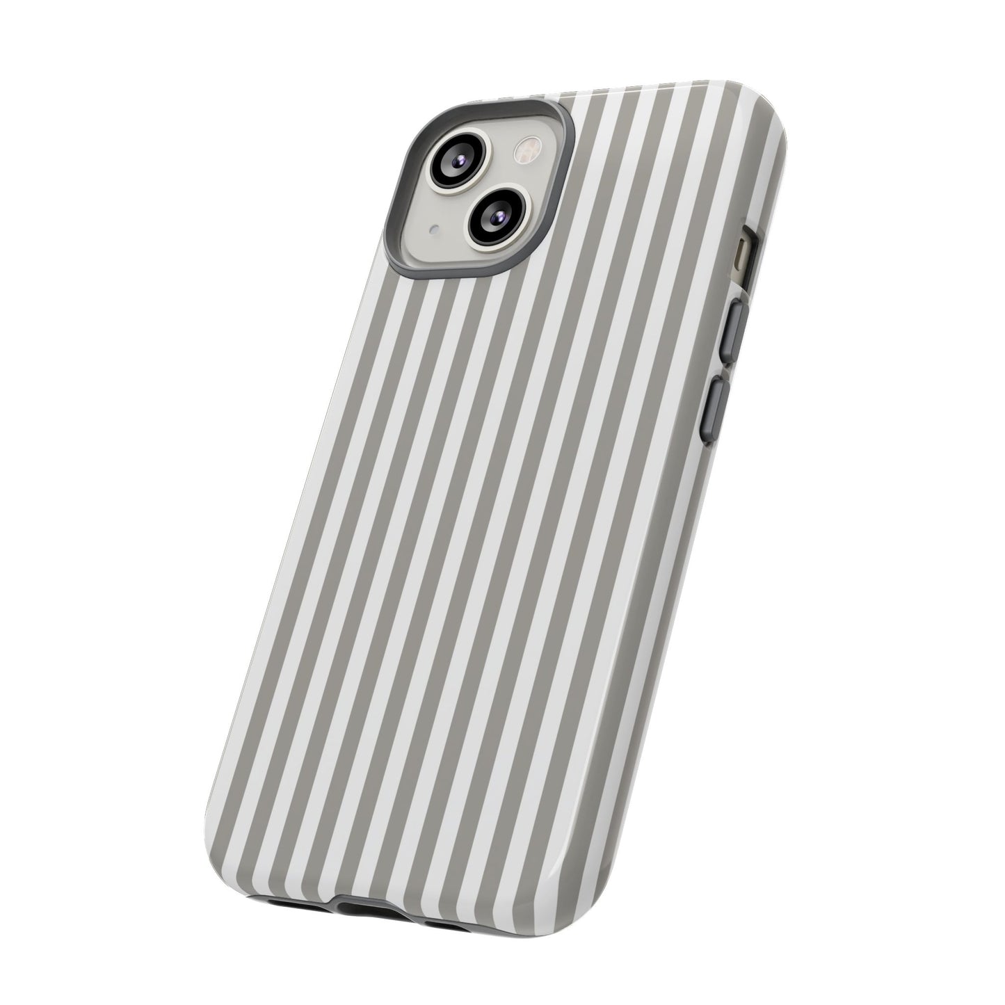 Gray & White Stripe iPhone Case