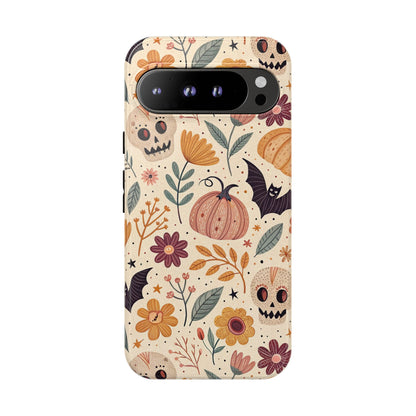 Halloween Skulls & Pumpkins Floral Google Pixel Case