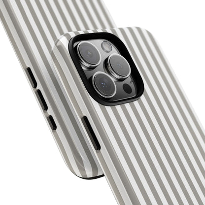 Gray & White Stripe iPhone Case