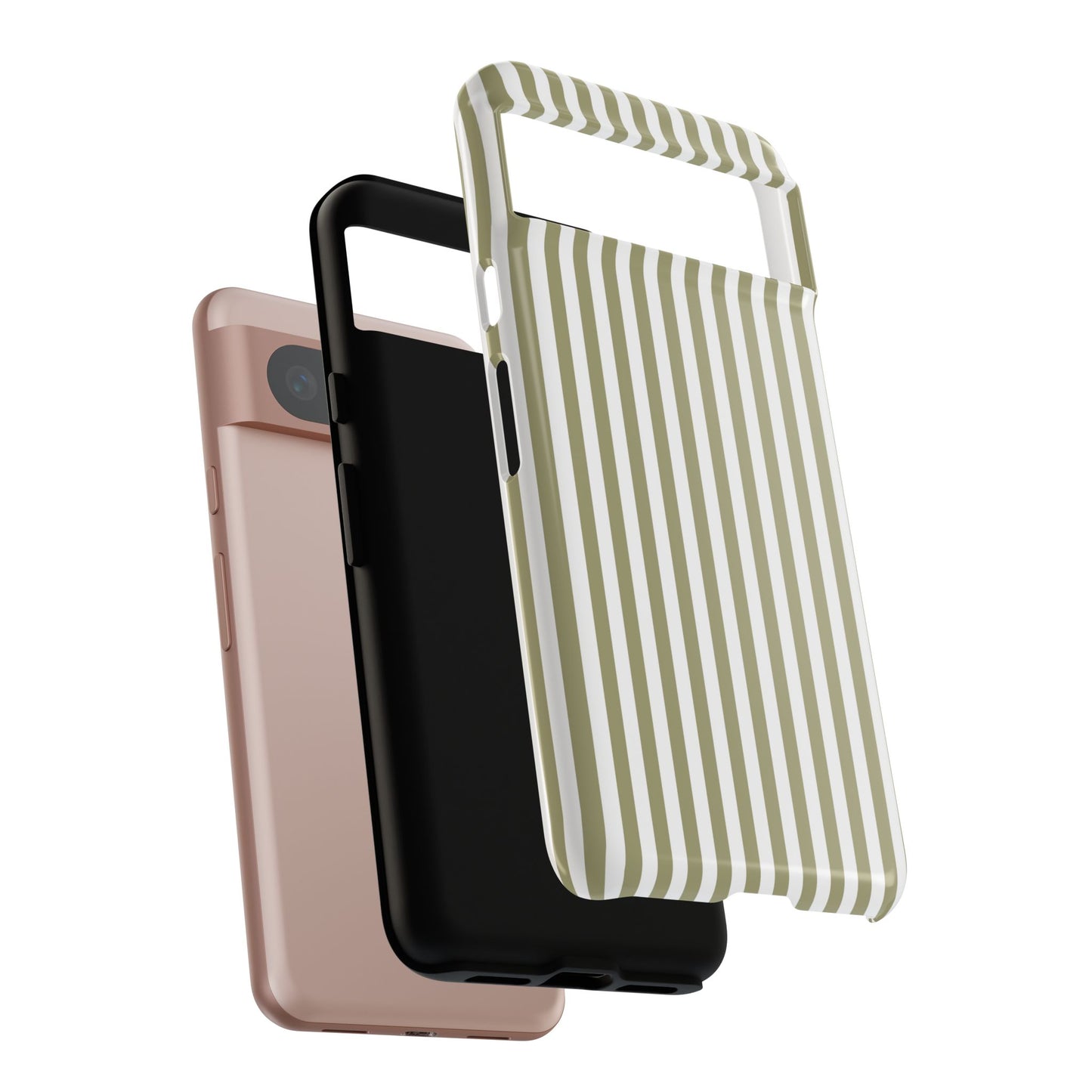 Sage & White Stripe Google Pixel Case