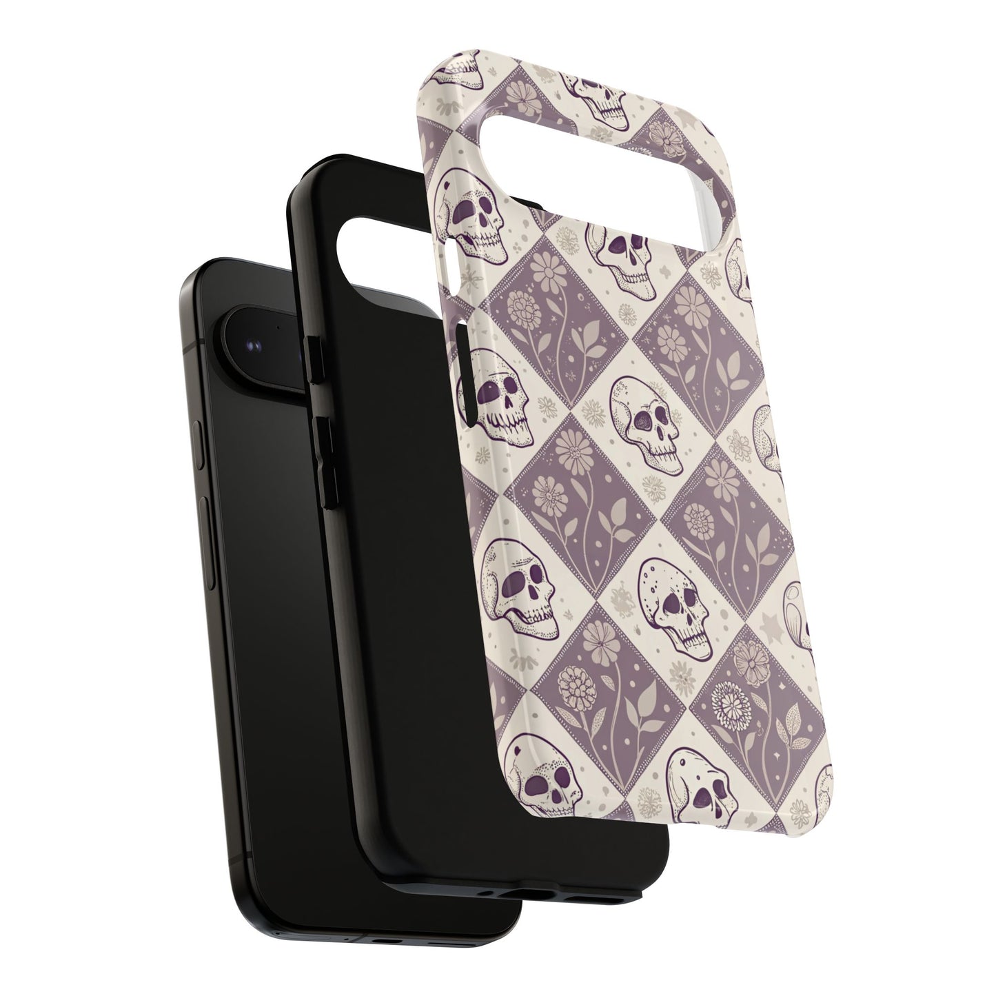 Vintage Skull & Floral Diamond Google Pixel Case
