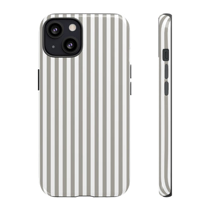 Gray & White Stripe iPhone Case