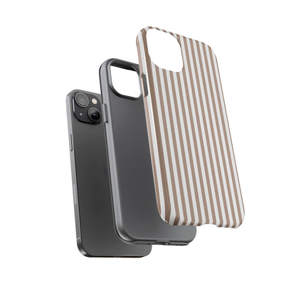 Beige & White Stripe iPhone Case