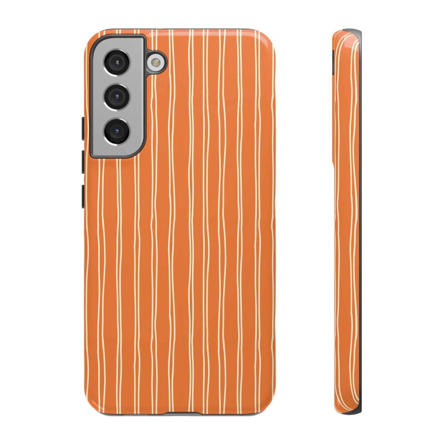 Orange Vertical Stripe Samsung Case
