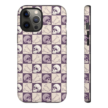 Skull & Bones Checkered iPhone Case