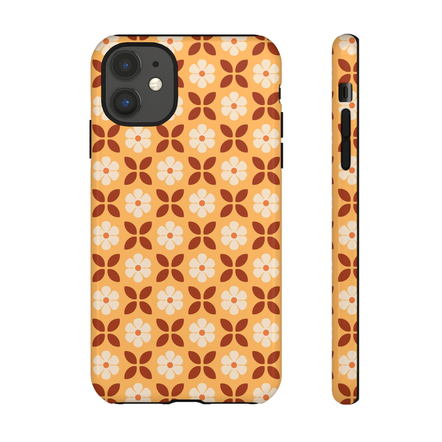 Retro Orange Flower Power iPhone Case