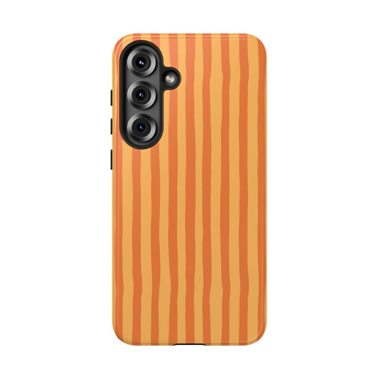Orange Wavy Stripe Samsung  Case