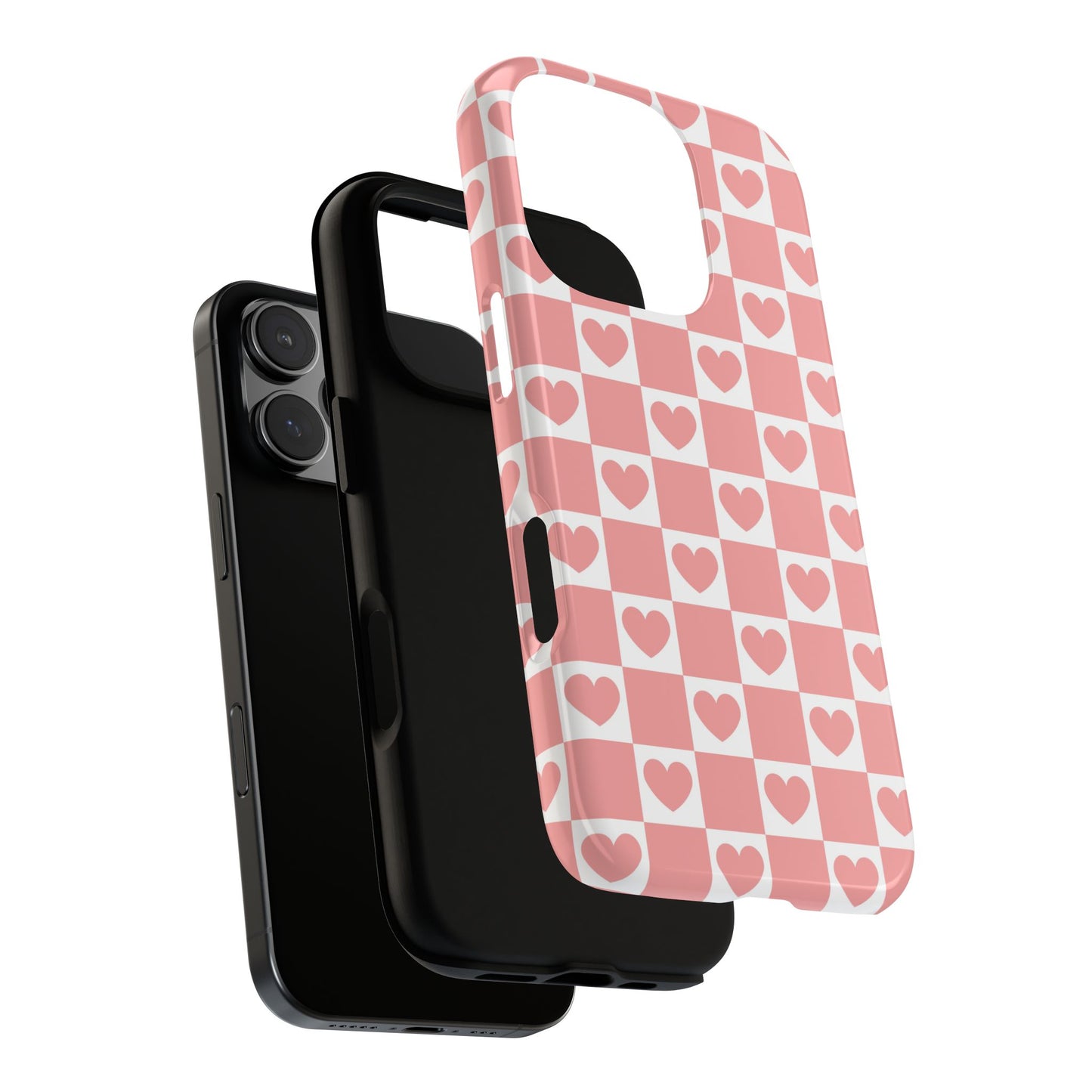Pink Heart Checkerboard iPhone Case