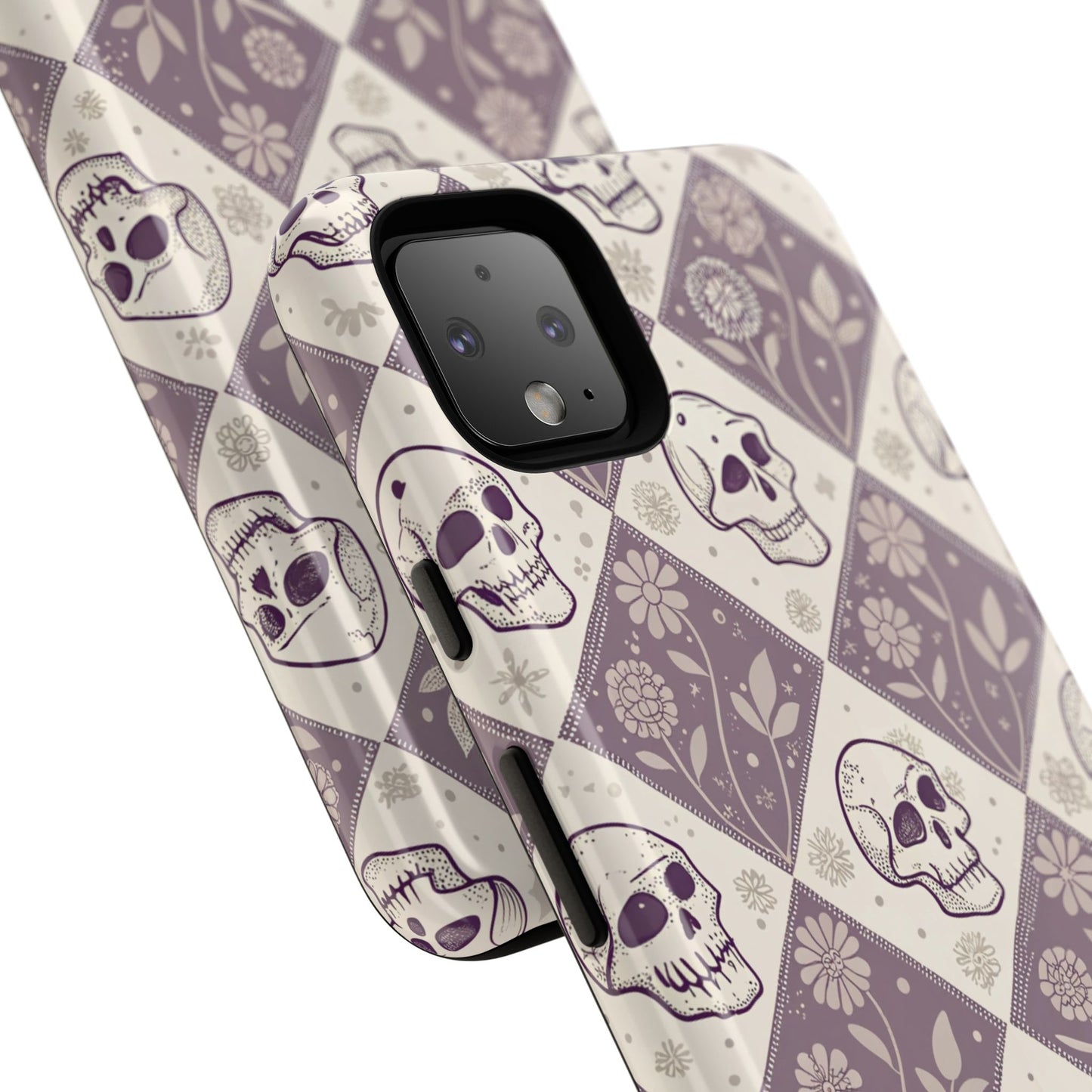 Vintage Skull & Floral Diamond Google Pixel Case