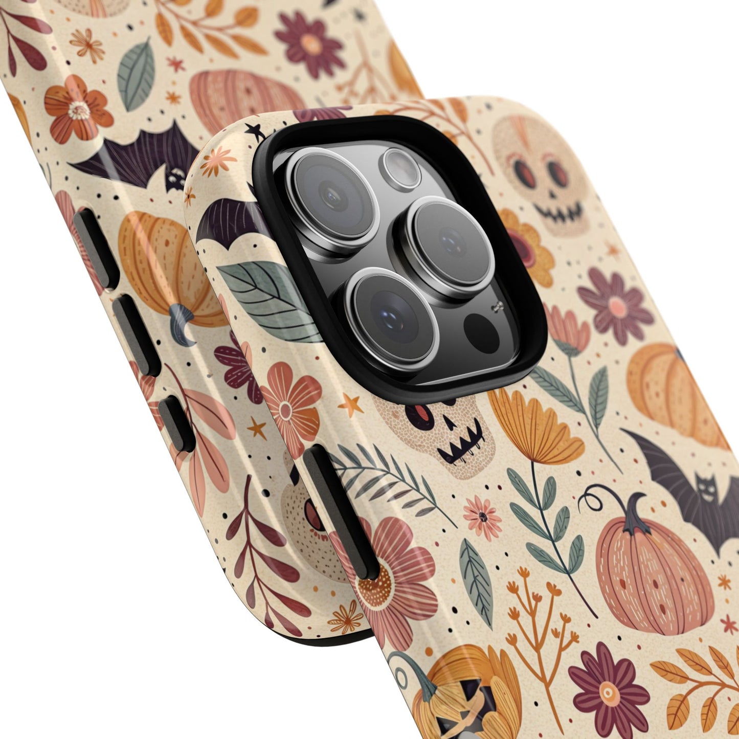 Halloween Skulls & Pumpkins Floral iPhone Case