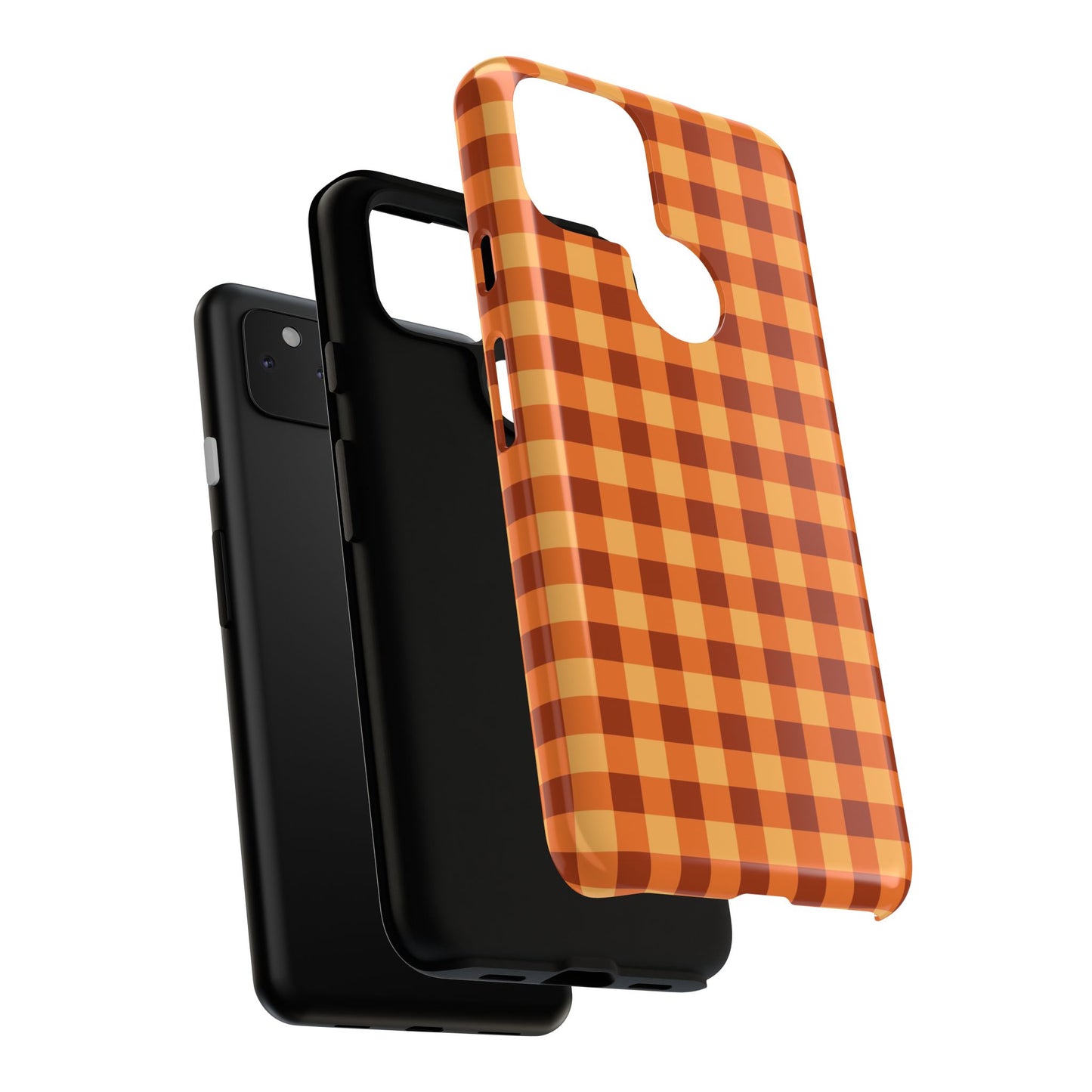 Orange Gingham Checkered Google Pixel Case