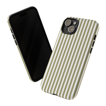 Sage & White Stripe iPhone Case