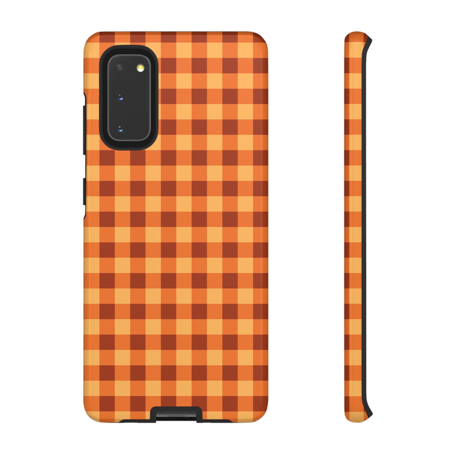 Orange Gingham Checkered Samsung Case
