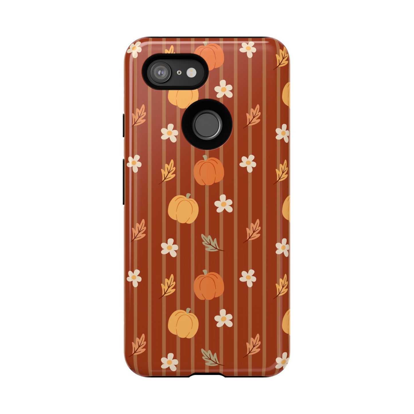 Pumpkin Spice Floral Stripe Google Pixel Case