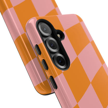 Pink & Orange Wavy Checker Samsung Case