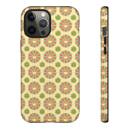Smiley Retro Floral iPhone Case