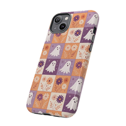 Ghost Floral Checkerboard iPhone Case