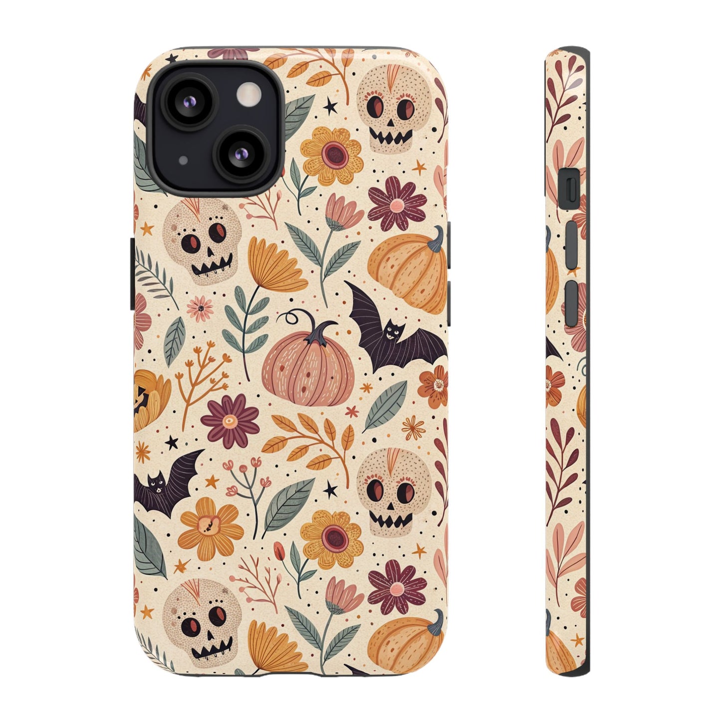 Halloween Skulls & Pumpkins Floral iPhone Case