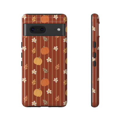 Pumpkin Spice Floral Stripe Google Pixel Case