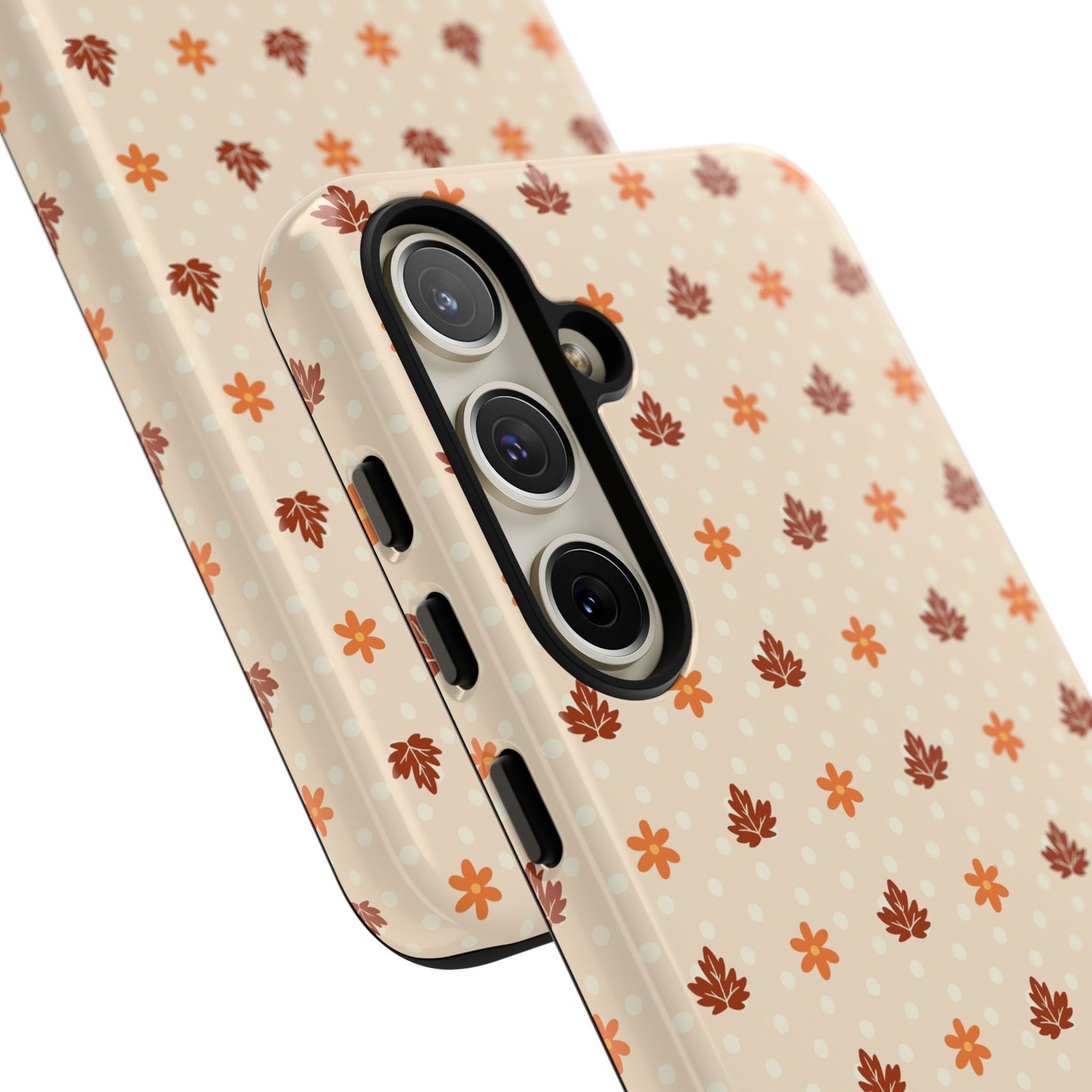 Beige Fall Floral Polka Dot Samsung Case