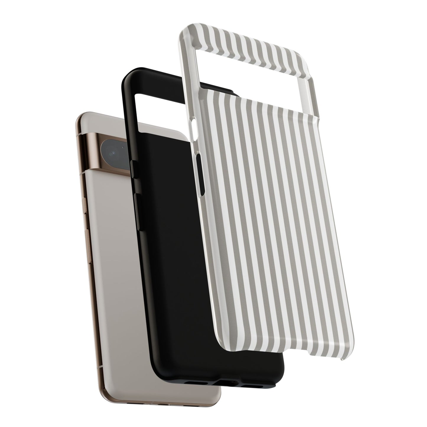 Gray & White Stripe Google Pixel Case