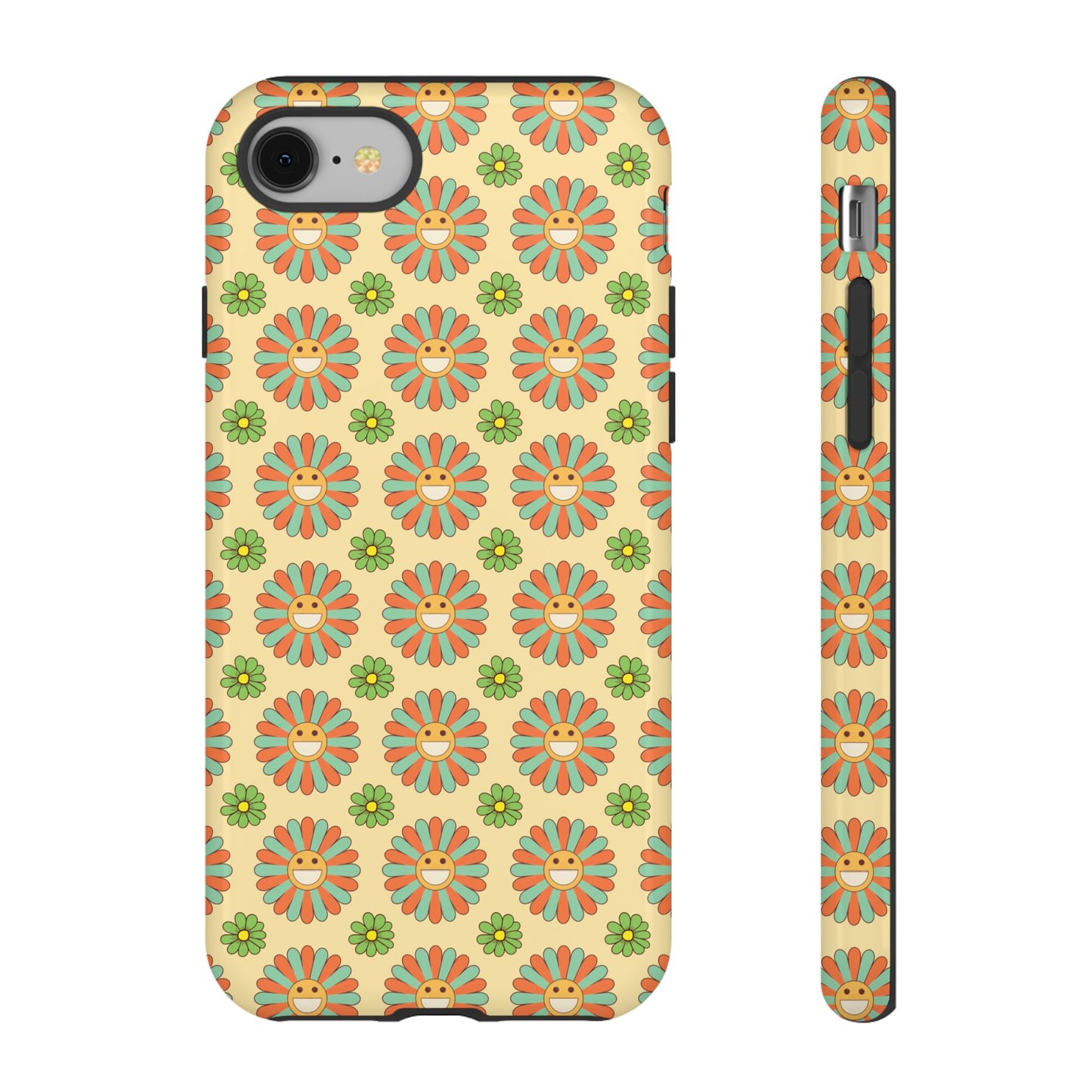 Smiley Retro Floral iPhone Case