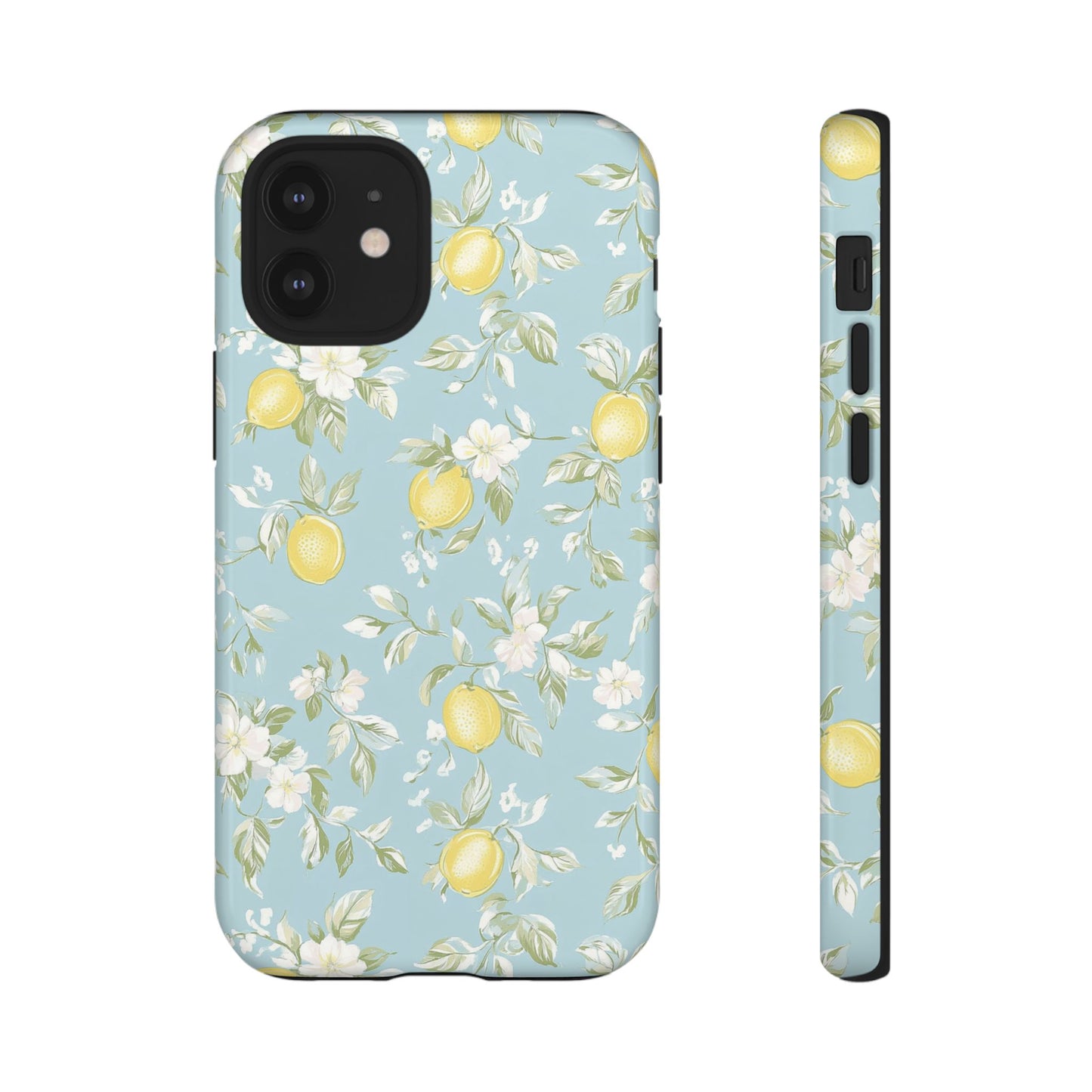 Lemon Blossom Blue iPhone Case