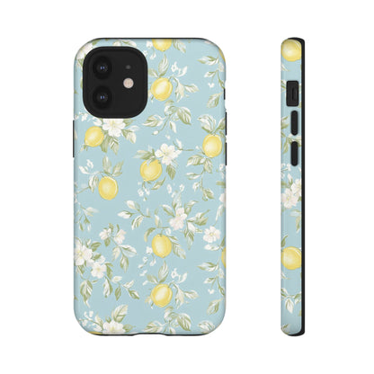 Lemon Blossom Blue iPhone Case