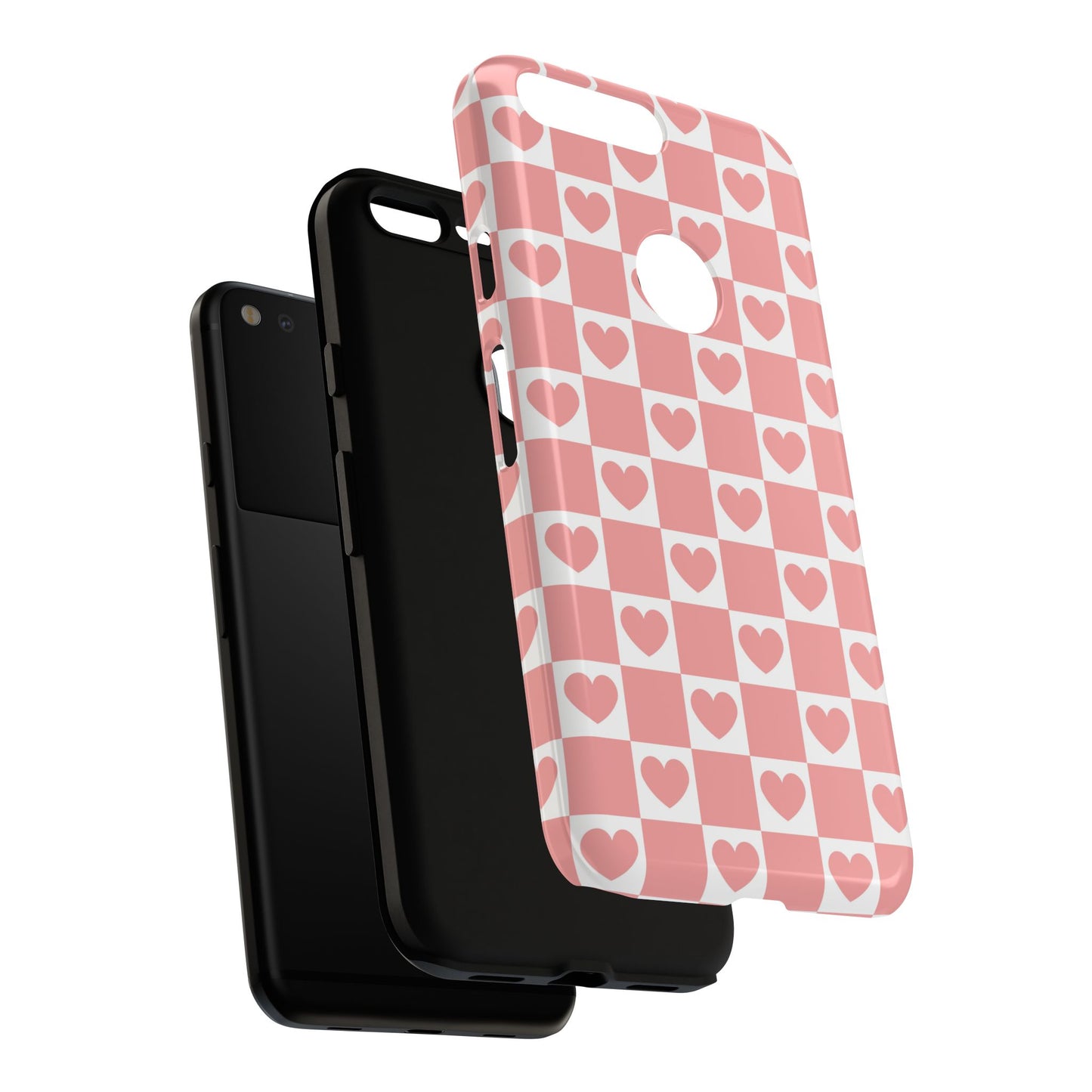 Pink Heart Checkerboard Google Pixel Case